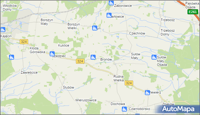 mapa Bronów gmina Góra, Bronów gmina Góra na mapie Targeo