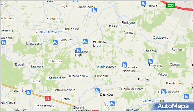 mapa Brudnów Czwarty, Brudnów Czwarty na mapie Targeo