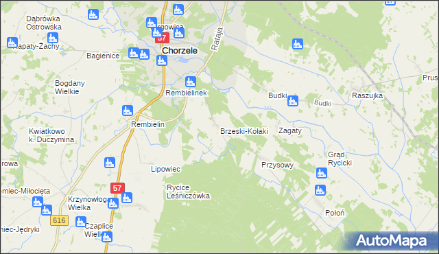 mapa Brzeski-Kołaki, Brzeski-Kołaki na mapie Targeo