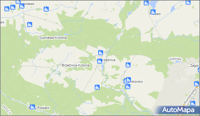 mapa Brzeźnica gmina Jastrowie, Brzeźnica gmina Jastrowie na mapie Targeo
