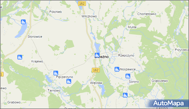 mapa Brzeżno, Brzeżno na mapie Targeo