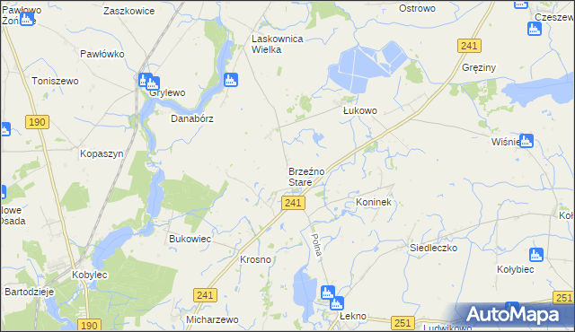 mapa Brzeźno Stare, Brzeźno Stare na mapie Targeo