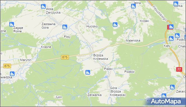 mapa Brzóza Królewska, Brzóza Królewska na mapie Targeo