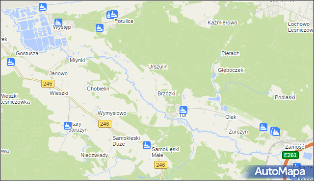 mapa Brzózki gmina Szubin, Brzózki gmina Szubin na mapie Targeo