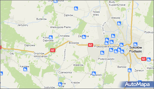 mapa Brzozów-Kolonia, Brzozów-Kolonia na mapie Targeo
