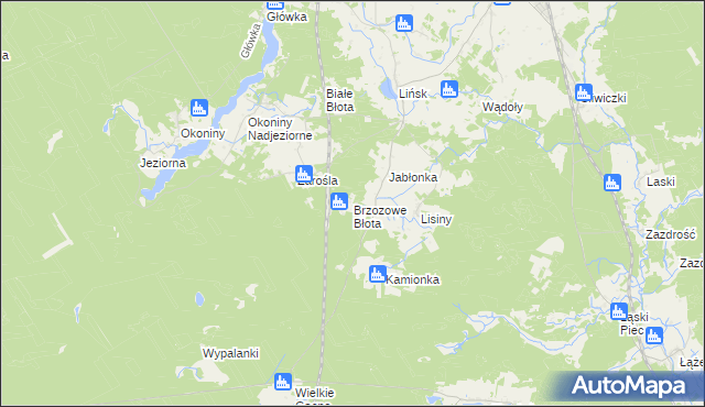 mapa Brzozowe Błota, Brzozowe Błota na mapie Targeo