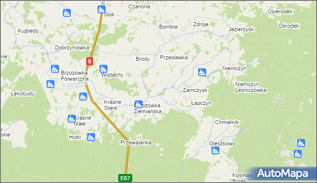 mapa Brzozówka Strzelecka, Brzozówka Strzelecka na mapie Targeo