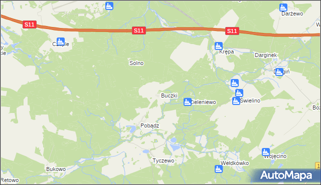 mapa Buczki gmina Tychowo, Buczki gmina Tychowo na mapie Targeo