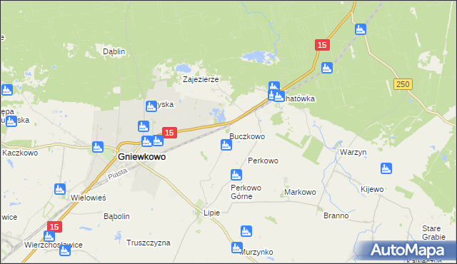 mapa Buczkowo gmina Gniewkowo, Buczkowo gmina Gniewkowo na mapie Targeo