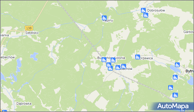 mapa Budachów-Kolonia, Budachów-Kolonia na mapie Targeo