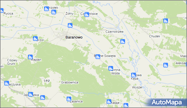 mapa Budne-Sowięta, Budne-Sowięta na mapie Targeo