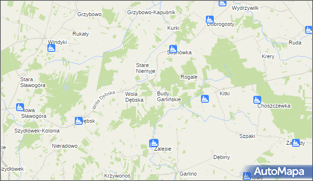 mapa Budy Garlińskie, Budy Garlińskie na mapie Targeo