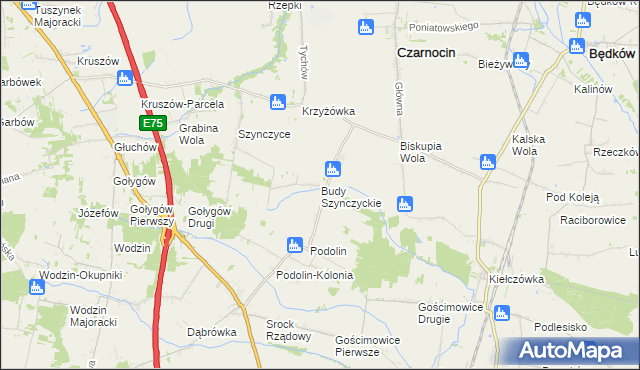 mapa Budy Szynczyckie, Budy Szynczyckie na mapie Targeo