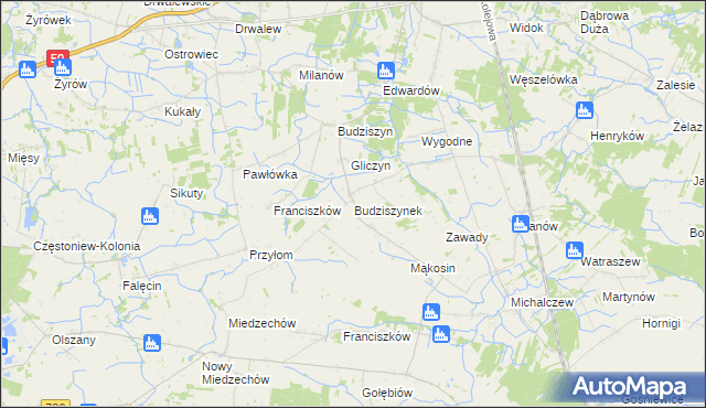 mapa Budziszynek, Budziszynek na mapie Targeo
