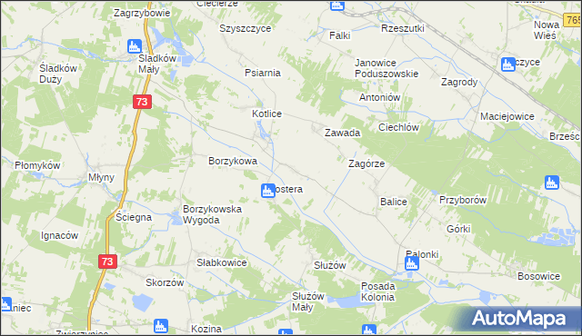 mapa Bugaj gmina Gnojno, Bugaj gmina Gnojno na mapie Targeo