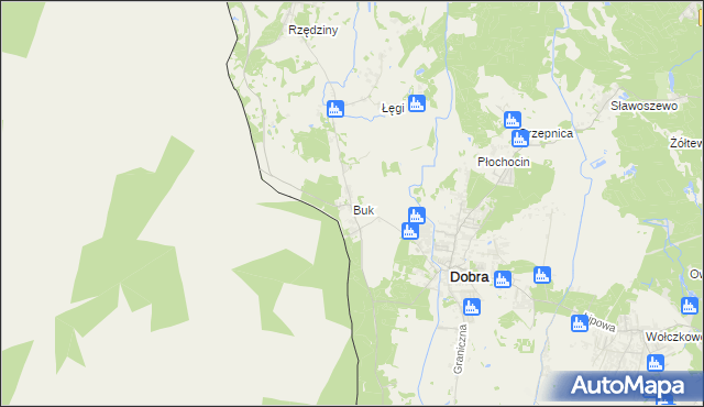 mapa Buk gmina Dobra (Szczecińska), Buk gmina Dobra (Szczecińska) na mapie Targeo