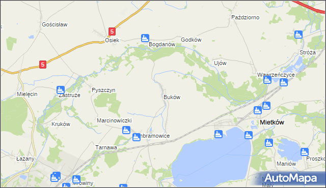 mapa Buków gmina Żarów, Buków gmina Żarów na mapie Targeo