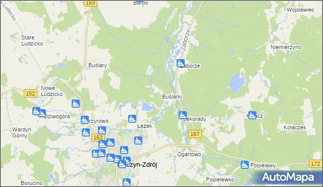 mapa Buślarki, Buślarki na mapie Targeo