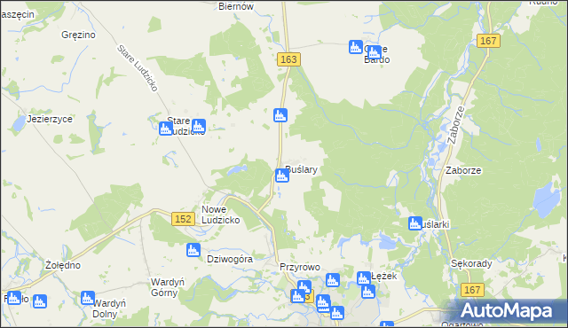 mapa Buślary, Buślary na mapie Targeo