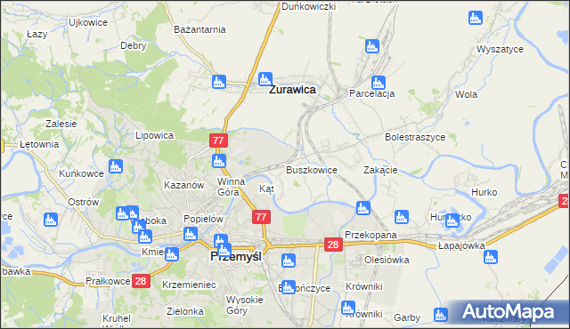 mapa Buszkowice gmina Żurawica, Buszkowice gmina Żurawica na mapie Targeo