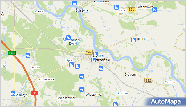 mapa Bytom Odrzański, Bytom Odrzański na mapie Targeo