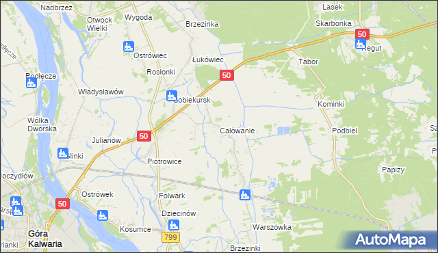 mapa Całowanie, Całowanie na mapie Targeo