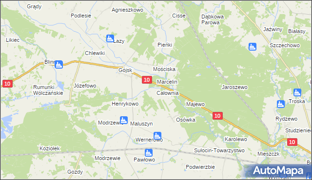 mapa Całownia, Całownia na mapie Targeo