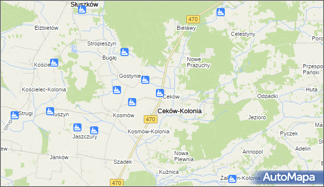 mapa Ceków, Ceków na mapie Targeo