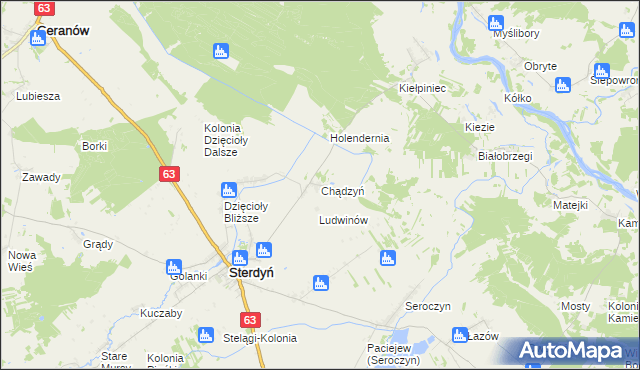 mapa Chądzyń, Chądzyń na mapie Targeo