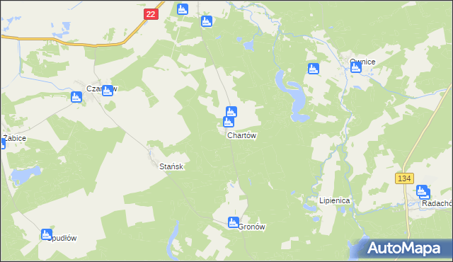 mapa Chartów, Chartów na mapie Targeo
