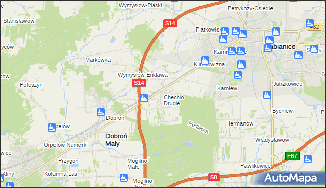 mapa Chechło Drugie, Chechło Drugie na mapie Targeo