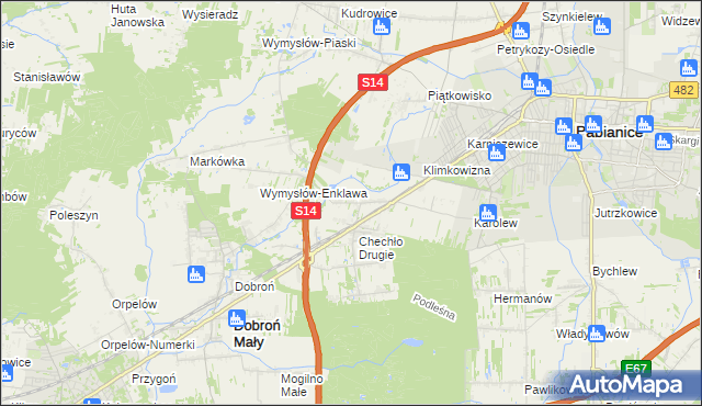 mapa Chechło Pierwsze, Chechło Pierwsze na mapie Targeo