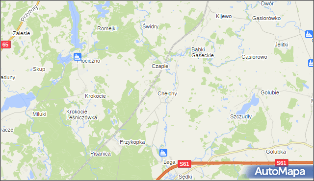 mapa Chełchy gmina Ełk, Chełchy gmina Ełk na mapie Targeo
