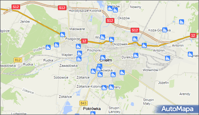 mapa Chełma, Chełm na mapie Targeo