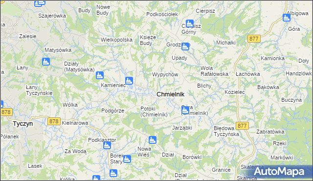 mapa Chmielnik powiat rzeszowski, Chmielnik powiat rzeszowski na mapie Targeo