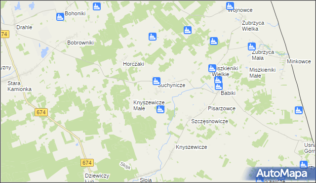 mapa Chmielowszczyzna, Chmielowszczyzna na mapie Targeo