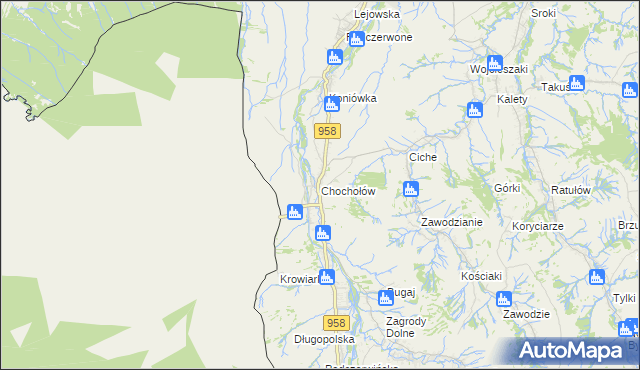 mapa Chochołów gmina Czarny Dunajec, Chochołów gmina Czarny Dunajec na mapie Targeo