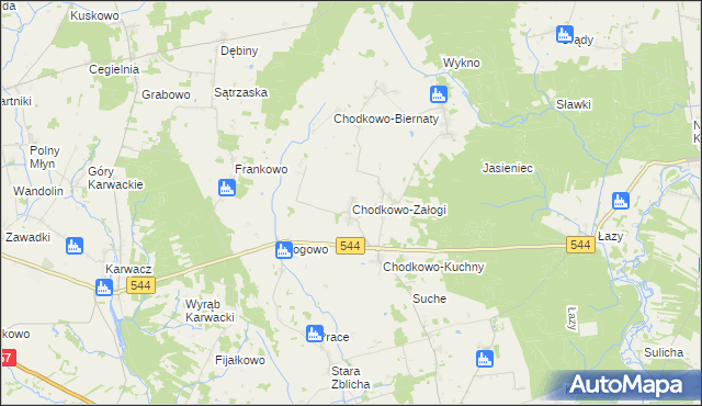 mapa Chodkowo-Załogi, Chodkowo-Załogi na mapie Targeo