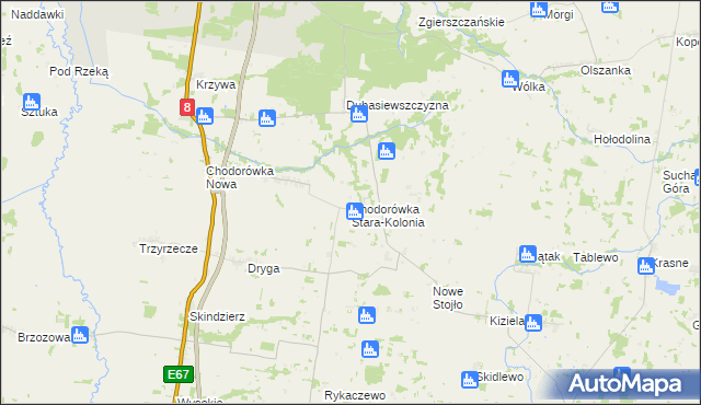 mapa Chodorówka Stara-Kolonia, Chodorówka Stara-Kolonia na mapie Targeo