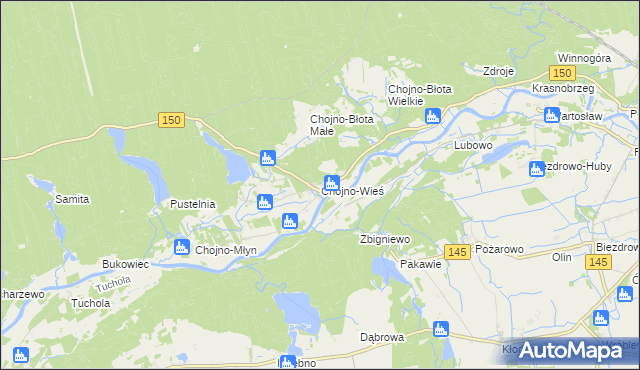 mapa Chojno-Wieś, Chojno-Wieś na mapie Targeo