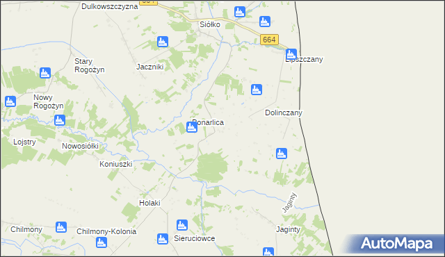 mapa Chorużowce, Chorużowce na mapie Targeo