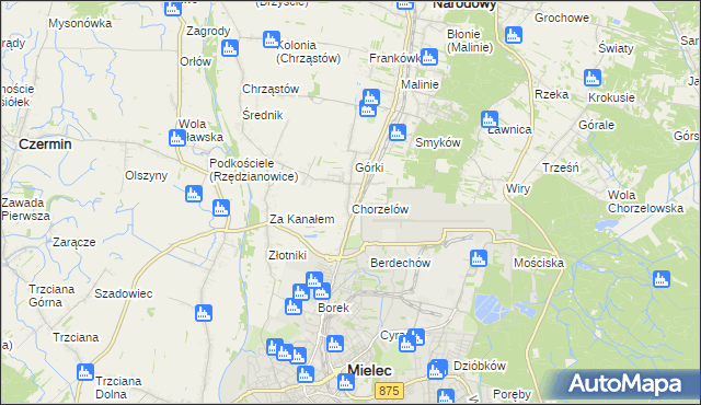 mapa Chorzelów, Chorzelów na mapie Targeo