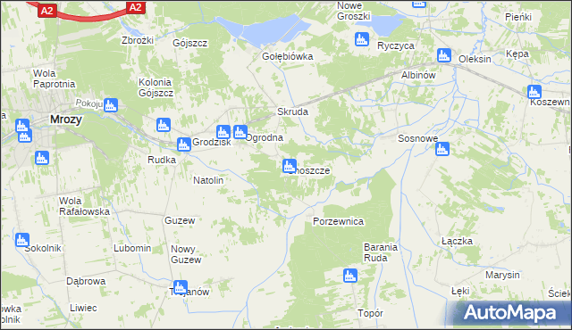 mapa Choszcze, Choszcze na mapie Targeo