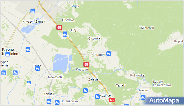 mapa Chraboły gmina Dobrzyniewo Duże, Chraboły gmina Dobrzyniewo Duże na mapie Targeo