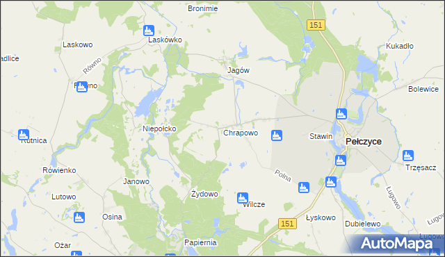 mapa Chrapowo, Chrapowo na mapie Targeo