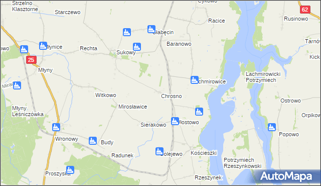 mapa Chrosno gmina Kruszwica, Chrosno gmina Kruszwica na mapie Targeo