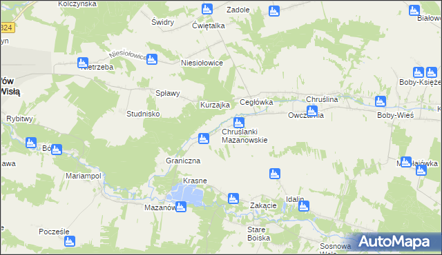 mapa Chruślanki Mazanowskie, Chruślanki Mazanowskie na mapie Targeo