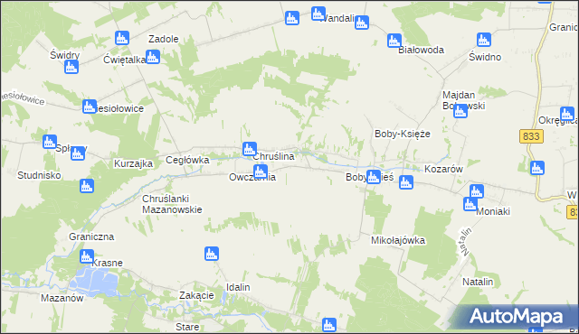 mapa Chruślina-Kolonia, Chruślina-Kolonia na mapie Targeo