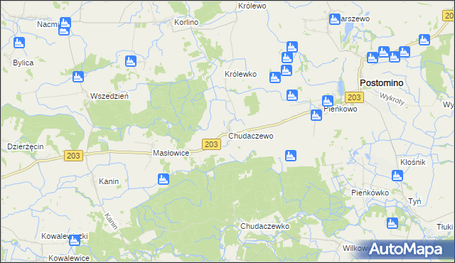 mapa Chudaczewo, Chudaczewo na mapie Targeo