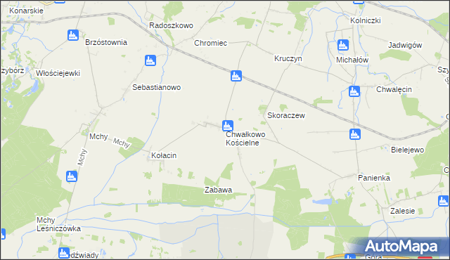 mapa Chwałkowo Kościelne, Chwałkowo Kościelne na mapie Targeo
